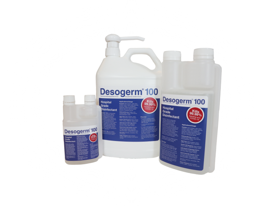 Desogerm 100 5L, 1L and 250ml hospital-grade disinfectant